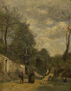 Jean-Baptiste Camille Corot Een straat in Ville d'Avray Sweden oil painting artist